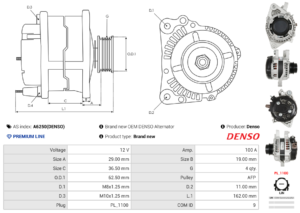 Alternateur A6250(DENSO)