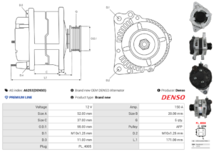 Alternateur A6253(DENSO)