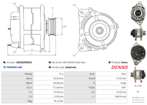 Alternateur A6258(DENSO)
