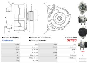 Alternateur A6259(DENSO)