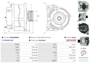 Alternateur A6424(DENSO)