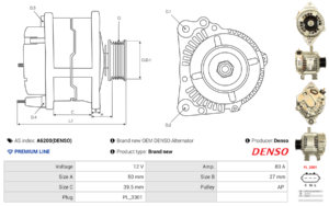 Alternateur A6200(DENSO)