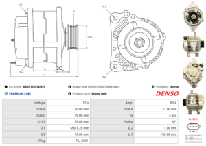 Alternateur A6201(DENSO)