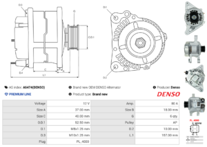 Alternateur A6474(DENSO)