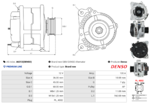 Alternateur A6312(DENSO)