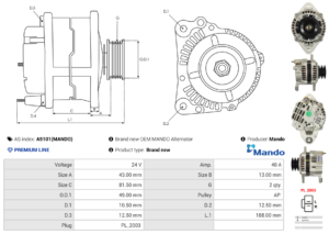 Alternateur A9101(MANDO)