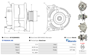 Alternateur A9102(MANDO)