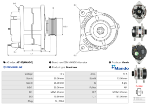 Alternateur A9105(MANDO)