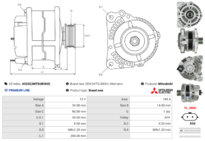 Alternateur A5332(MITSUBISHI)