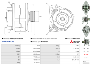 Alternateur A5348(MITSUBISHI)