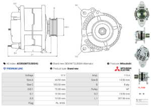 Alternateur A5380(MITSUBISHI)