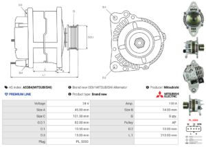 Alternateur A5384(MITSUBISHI)