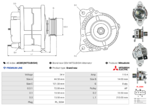 Alternateur A5385(MITSUBISHI)