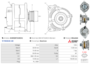 Alternateur A5409(MITSUBISHI)