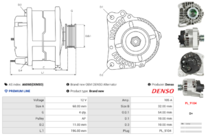 Alternateur A6060(DENSO)