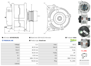 Alternateur A3149(VALEO)