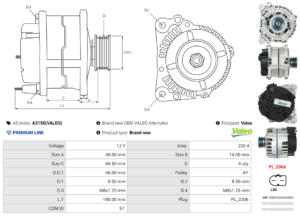Alternateur A3155(VALEO)