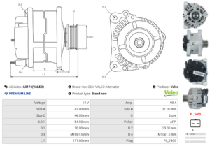 Alternateur A3174(VALEO)