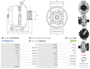 Alternateur A3167(VALEO)