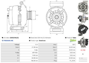 Alternateur A3055(VALEO)
