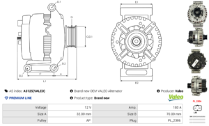 Alternateur A3125(VALEO)