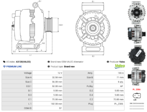 Alternateur A3128(VALEO)