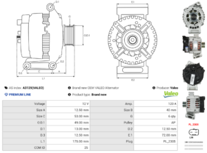 Alternateur A3129(VALEO)