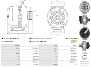 Alternateur A3107(VALEO)