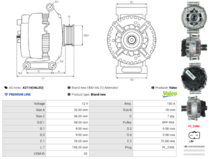 Alternateur A3114(VALEO)