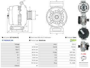 Alternateur A3115(VALEO)