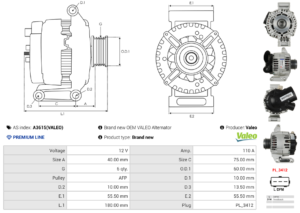 Alternateur A3615(VALEO)