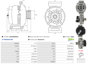 Alternateur A3704(VALEO)