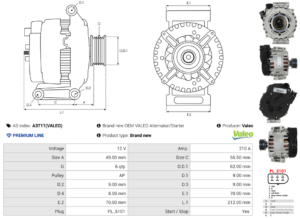 Alternateur A3711(VALEO)