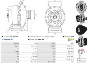 Alternateur A3713(VALEO)