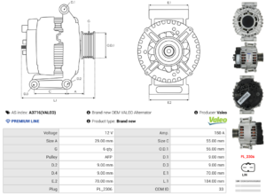 Alternateur A3716(VALEO)
