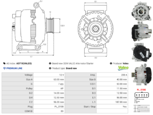 Alternateur A3719(VALEO)