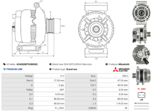 Alternateur A5460(MITSUBISHI)