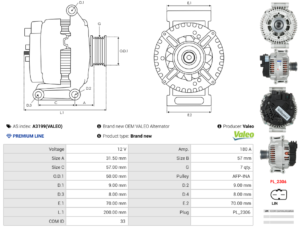 Alternateur A3199(VALEO)