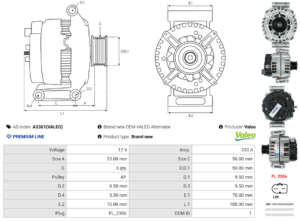 Alternateur A3361(VALEO)