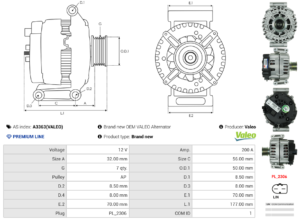 Alternateur A3363(VALEO)