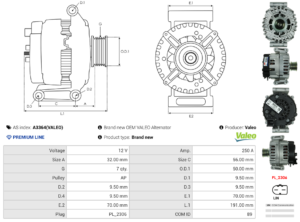 Alternateur A3364(VALEO)
