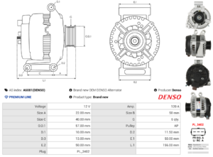 Alternateur A6081(DENSO)