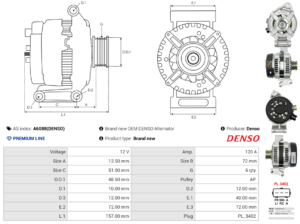 Alternateur A6088(DENSO)