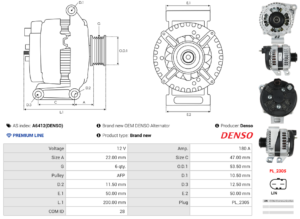 Alternateur A6412(DENSO)