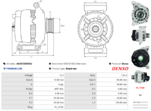Alternateur A6437(DENSO)