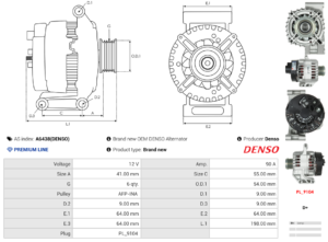 Alternateur A6438(DENSO)
