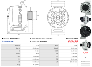Alternateur A6486(DENSO)