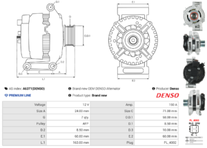Alternateur A6371(DENSO)
