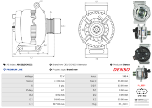Alternateur A6656(DENSO)