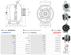 Alternateur A6692(DENSO)